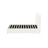Oikiture Bed Frame King Single Gas Lift Base Boucle Fabric White