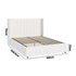 Oikiture Bed Frame Queen Size Gas Lift Base Boucle Fabric White