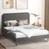 Bed Frame Double Size Fabric Grey BOB