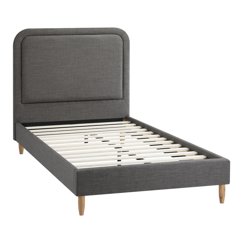 Bed Frame King Single Size Fabric Grey BOB