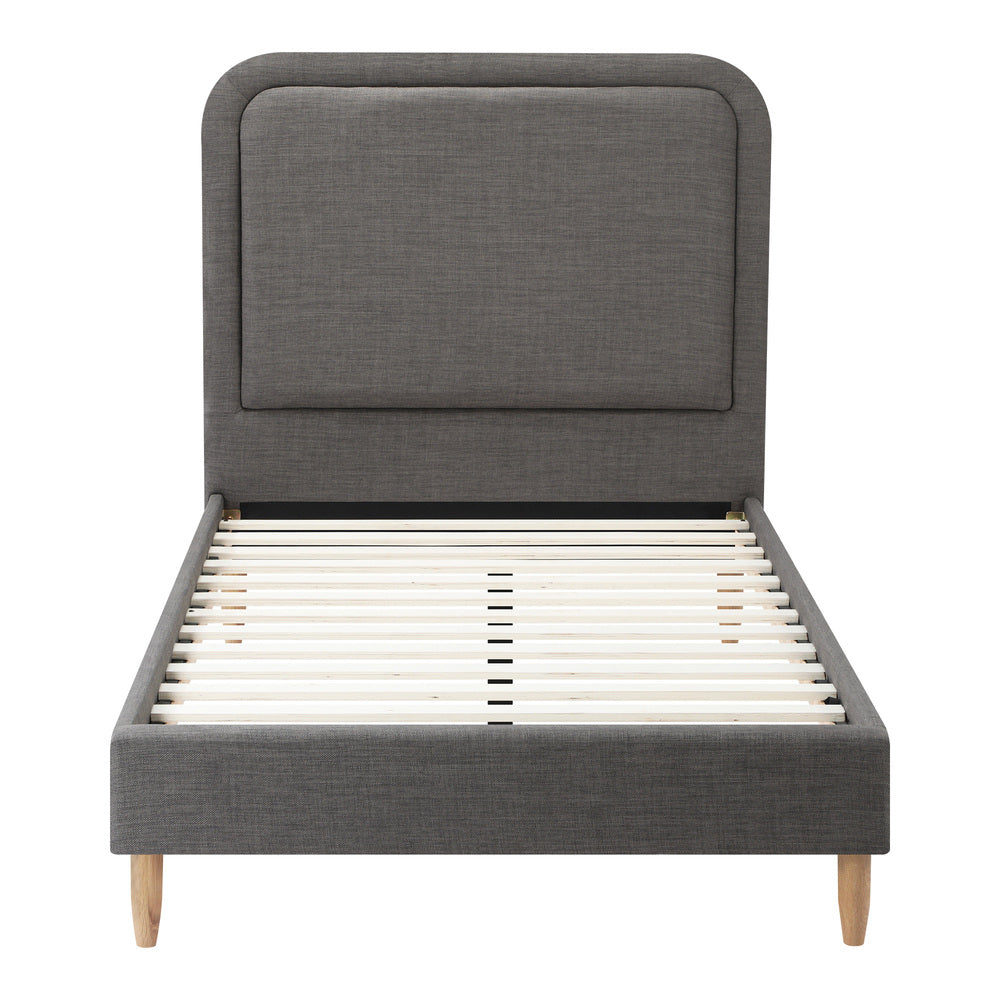 Bed Frame King Single Size Fabric Grey BOB