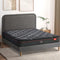 Oikiture Bed Frame Double Size Beds Platform with Mattress Grey Fabric