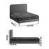 Oikiture Bed Frame Double Size Beds Platform with Mattress Grey Fabric