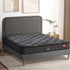 Oikiture Bed Frame Queen Size Beds Platform with Mattress Grey Fabric