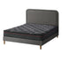 Oikiture Bed Frame Queen Size Beds Platform with Mattress Grey Fabric