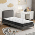 Bed Frame Single Size Base with Bonnell Spring Mattress Grey