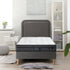Bed Frame Single Size Base with Bonnell Spring Mattress Grey