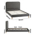 Bed Frame Queen Size Fabric Grey BOB