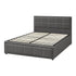Double Bed Frame Gas Lift Storage Base Fabric Grey