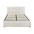 Double Bed Frame Gas Lift Storage Base Boucle White