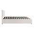 King Bed Frame Gas Lift Storage Base Boucle White