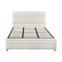 King Bed Frame Gas Lift Storage Base Boucle White