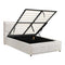 Bed Frame King Single Gas Lift Storage Base Boucle White
