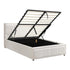Bed Frame King Single Gas Lift Storage Base Boucle White