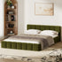 Bed Frame Double Size Tufted Headboard Green Boucle