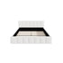 Bed Frame Double Size Tufted Headboard White Boucle