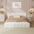 Bed Frame Double Size Tufted Headboard White Boucle