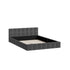 Bed Frame Double Size Tufted Headboard Grey Velvet