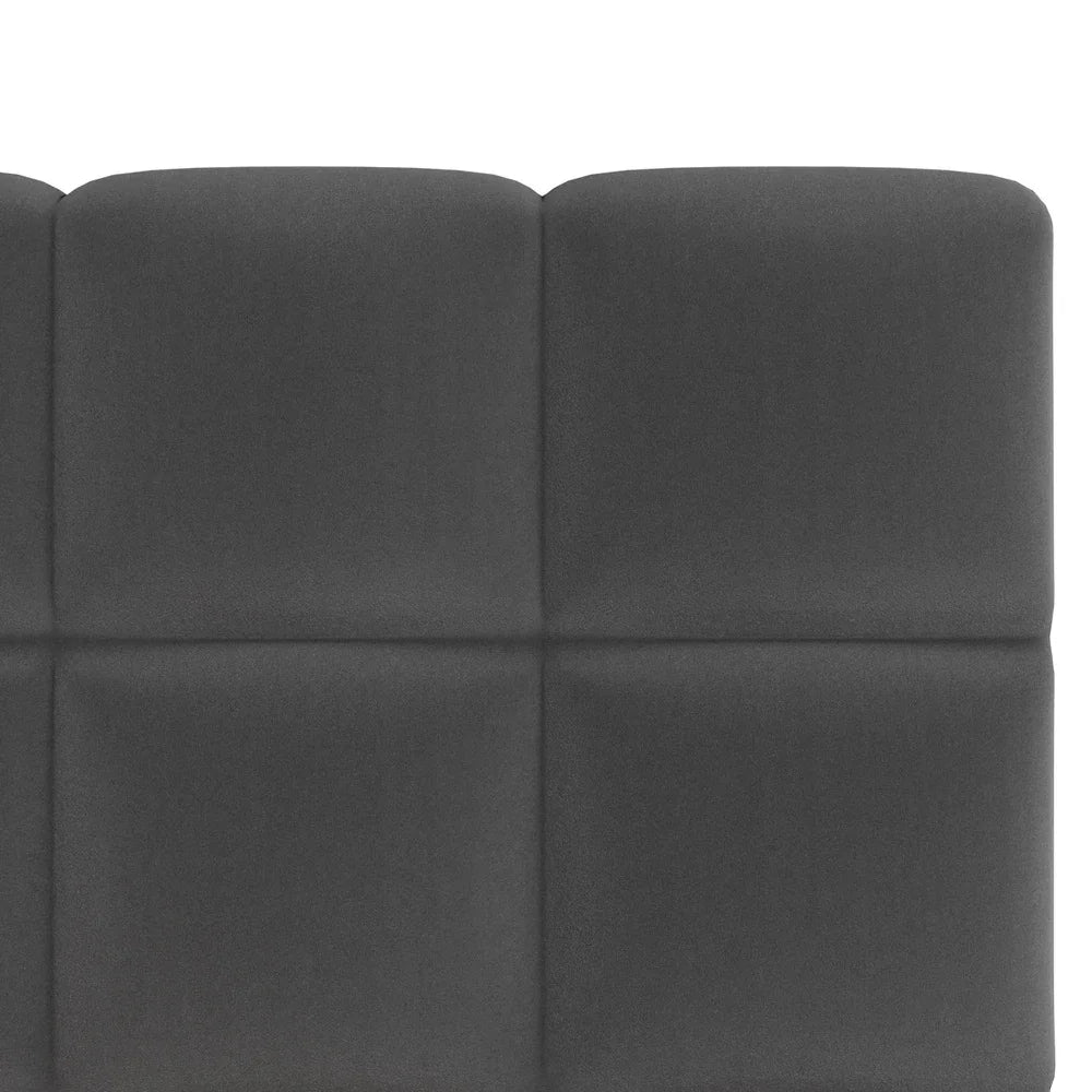Bed Frame Double Size Tufted Headboard Grey Velvet