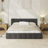 Bed Frame Double Size Tufted Headboard Grey Velvet
