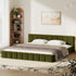 Bed Frame King Size Tufted Headboard Green Boucle