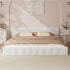 Bed Frame King Size Tufted Headboard White Boucle
