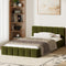 Bed Frame King Single Size Tufted Headboard Green Boucle