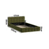 Bed Frame King Single Size Tufted Headboard Green Boucle