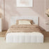 Bed Frame King Single Size Tufted Headboard White Boucle