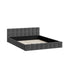 Bed Frame Queen Size Tufted Headboard Grey Velvet