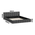 Bed Frame Queen Size Tufted Headboard Grey Velvet