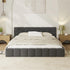 Bed Frame Queen Size Tufted Headboard Grey Velvet