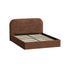 Double Bed Frame Gas Lift Storage, Velvet Brown, 300kg Capacity