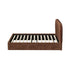 Double Bed Frame Gas Lift Storage, Velvet Brown, 300kg Capacity