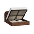 Double Bed Frame Gas Lift Storage, Velvet Brown, 300kg Capacity