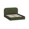 Double Gas‑Lift Bed Frame – Velvet Rounded Headboard, Storage, Green