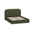 Double Gas‑Lift Bed Frame – Velvet Rounded Headboard, Storage, Green