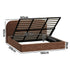 King Bed Frame Gas Lift Storage Velvet Brown
