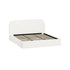 King Gas‑Lift Bed Frame – Bouclé Rounded Headboard, Storage, White