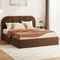 Queen Gas Lift Bed Frame, Velvet Brown, 300kg Cap, Storage Base