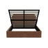 Queen Gas Lift Bed Frame, Velvet Brown, 300kg Cap, Storage Base