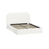 Queen Gas‑Lift Bed Frame – Bouclé Rounded Headboard, Storage, White