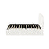 Queen Gas‑Lift Bed Frame – Bouclé Rounded Headboard, Storage, White