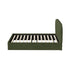 King Gas‑Lift Bed Frame – Velvet Rounded Headboard, Storage, Green