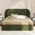 King Gas‑Lift Bed Frame – Velvet Rounded Headboard, Storage, Green