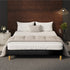 Oikiture Bed Frame Double Size Bed Base Black Leather