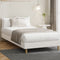 Bed Frame King Single Size Bed Base White Boucle