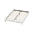 Bed Frame Queen Size Bed Base White Boucle