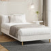 Bed Frame Single Size Bed Base White Boucle