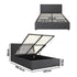 Bed Frame Double Size Gas Lift Base Storage Fabric Grey
